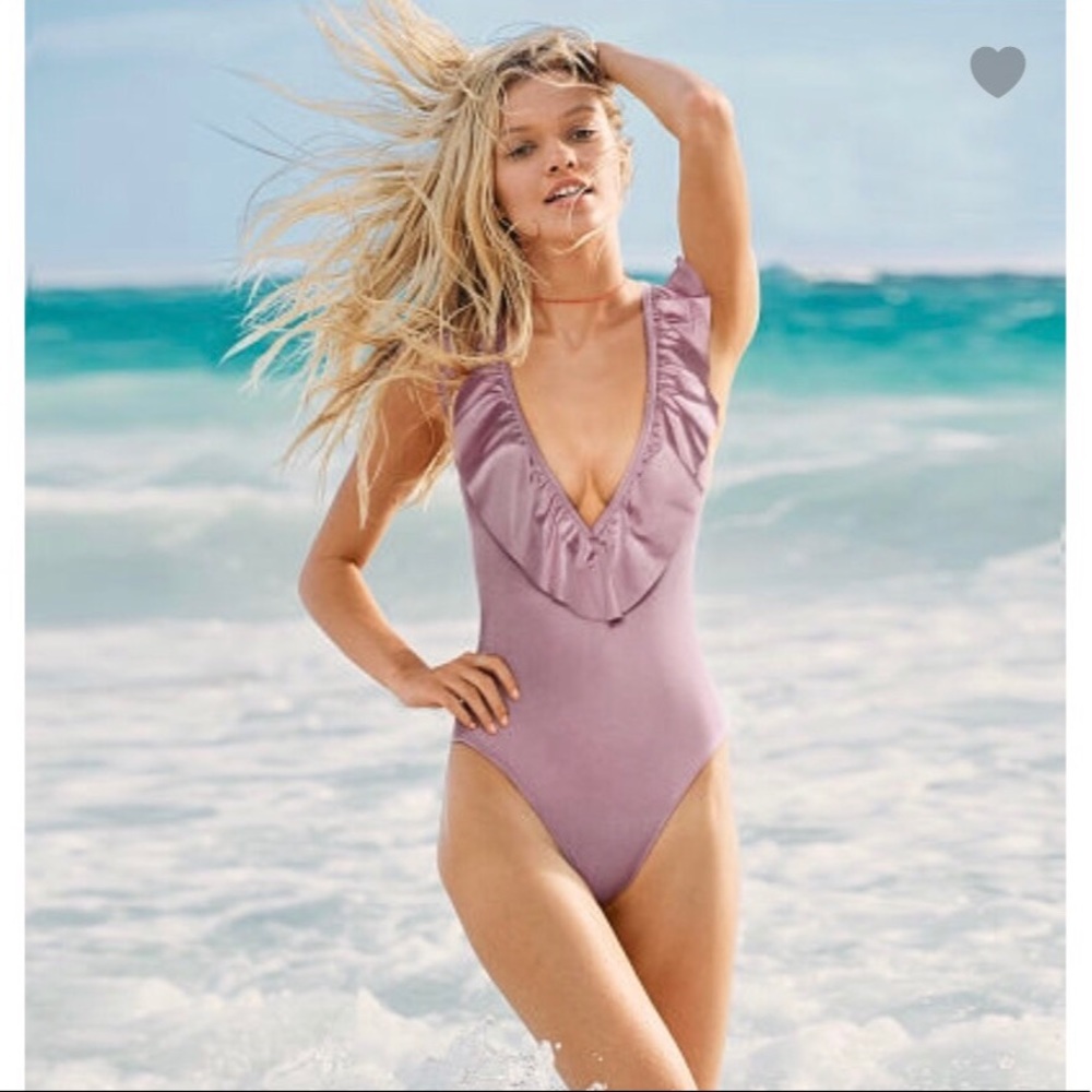Victoria’s Secret PINK ruffle one-piece swim suit